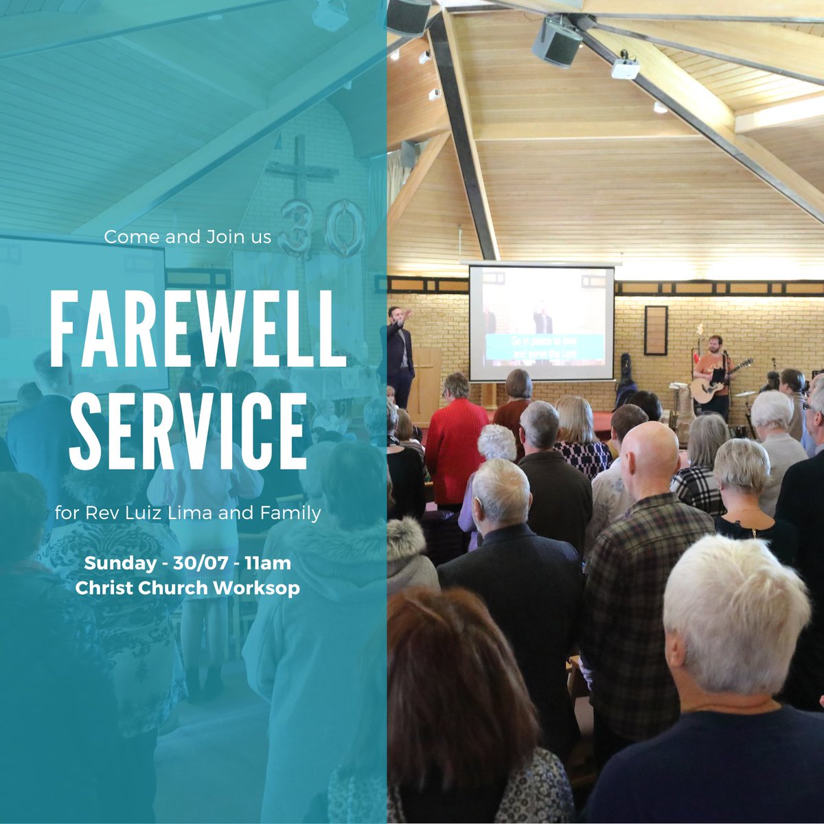 Join us in a farewell service for Rev. Luiz Lima and Family as they prepare to serve at St John's Locks Heath.

#worksop #fareham #locksheath
#bassetlaw #northnotts #southwell