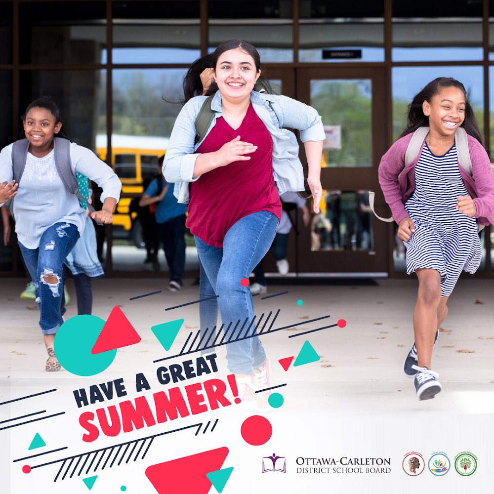 Today is the last day of school for our #OCDSB elementary students. Wishing you a safe, fun, and happy summer!