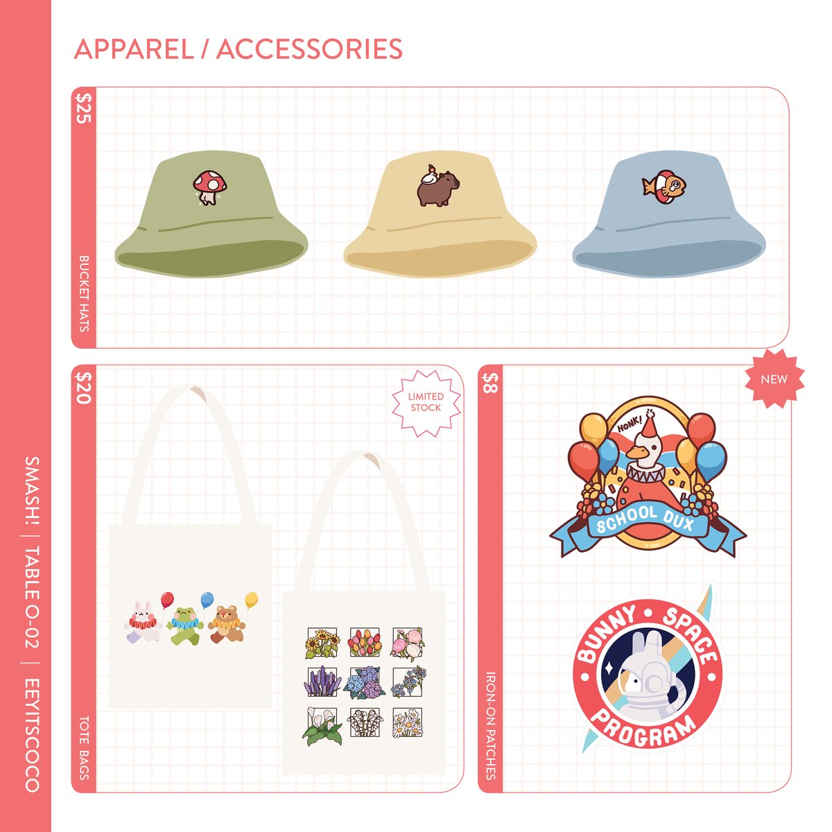 eeyitscoco's tweet photo. TABLE O02

Here's my catalogue for #smashcon this weekend!
Pop by and say hi! ✨

#smashcon2023
(1/2) https://t.co/yXMzHreJnx