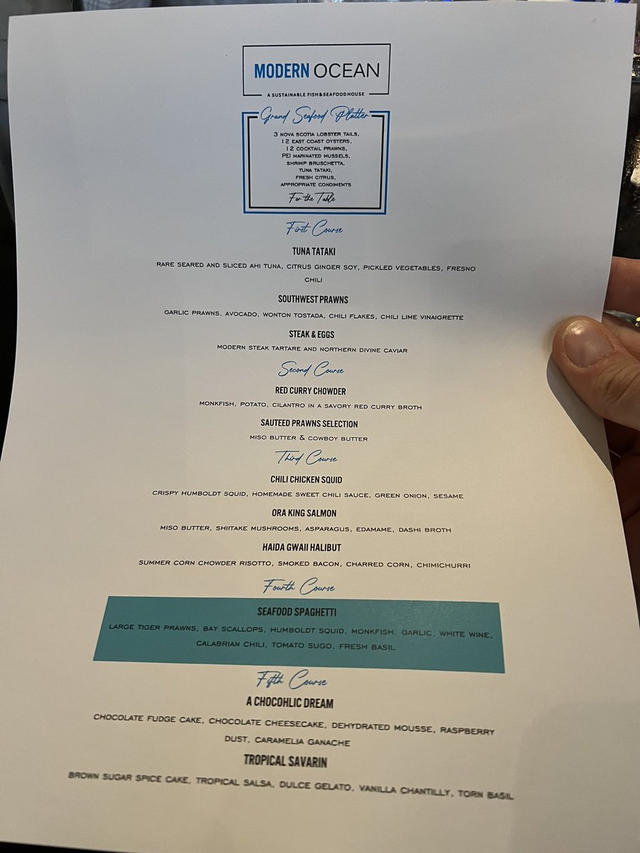 JDfromCJAY's tweet image. Still thinking about dinner at @OceanModern last night. 🤤