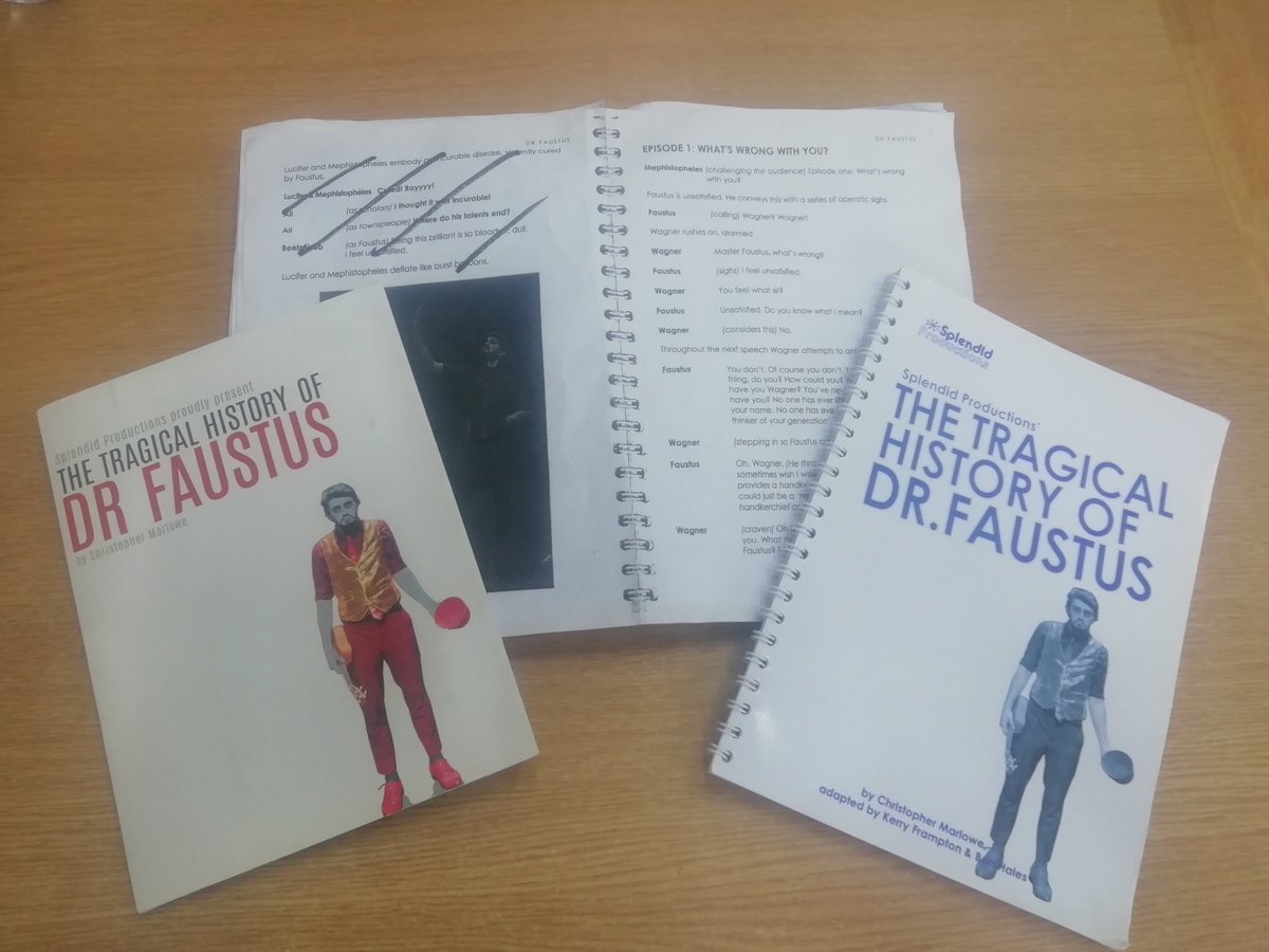 The scripts and DVD are on stand by because it's time for Y8 to apply their knowledge of Gestus and Spass to a bit of Faustus by @Team_Splendid!