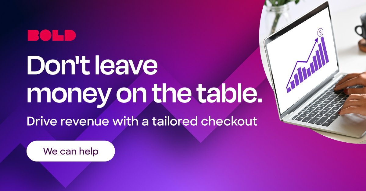 bold_commerce's tweet photo. ๐Unlock the potential of your business's average order value with Bold's tailored checkout. Customize your checkout to upsell and cross-sell products to maximize your AOV. Ready to capture more revenue? โก๏ธhttps://t.co/xHyC9ZkySx #AOV #TailoredCheckout #boldcommerce https://t.co/NOcQlOsjEO