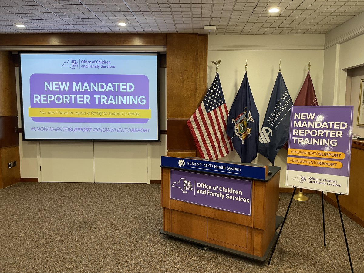 NYSOCFS's tweet photo. OCFS and New York State have revamped our mandated reporter training to confront implicit bias, improve understanding of adverse childhood experiences (ACEs) and spot signs of abuse in virtual settings. Register now: https://t.co/9Ql5w1kDS7 #KnowWhenToSupport #KnowWhenToReport https://t.co/jQTeLUcymZ