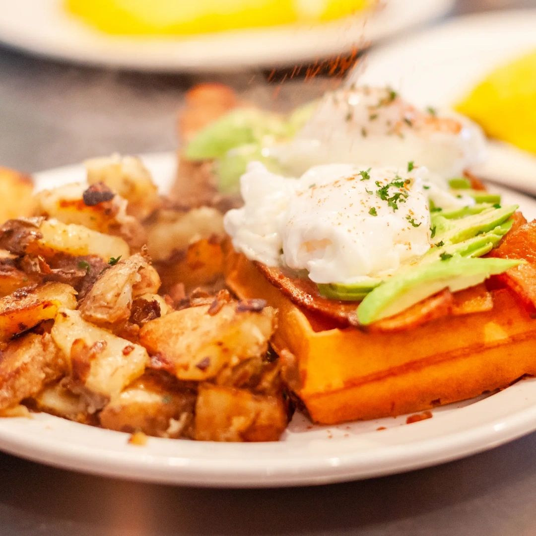 Our breakfast selection can transport your taste buds to another world in a single bite. Which dish do you want to try tonight? Currently, we're loving this avocado and egg waffle!