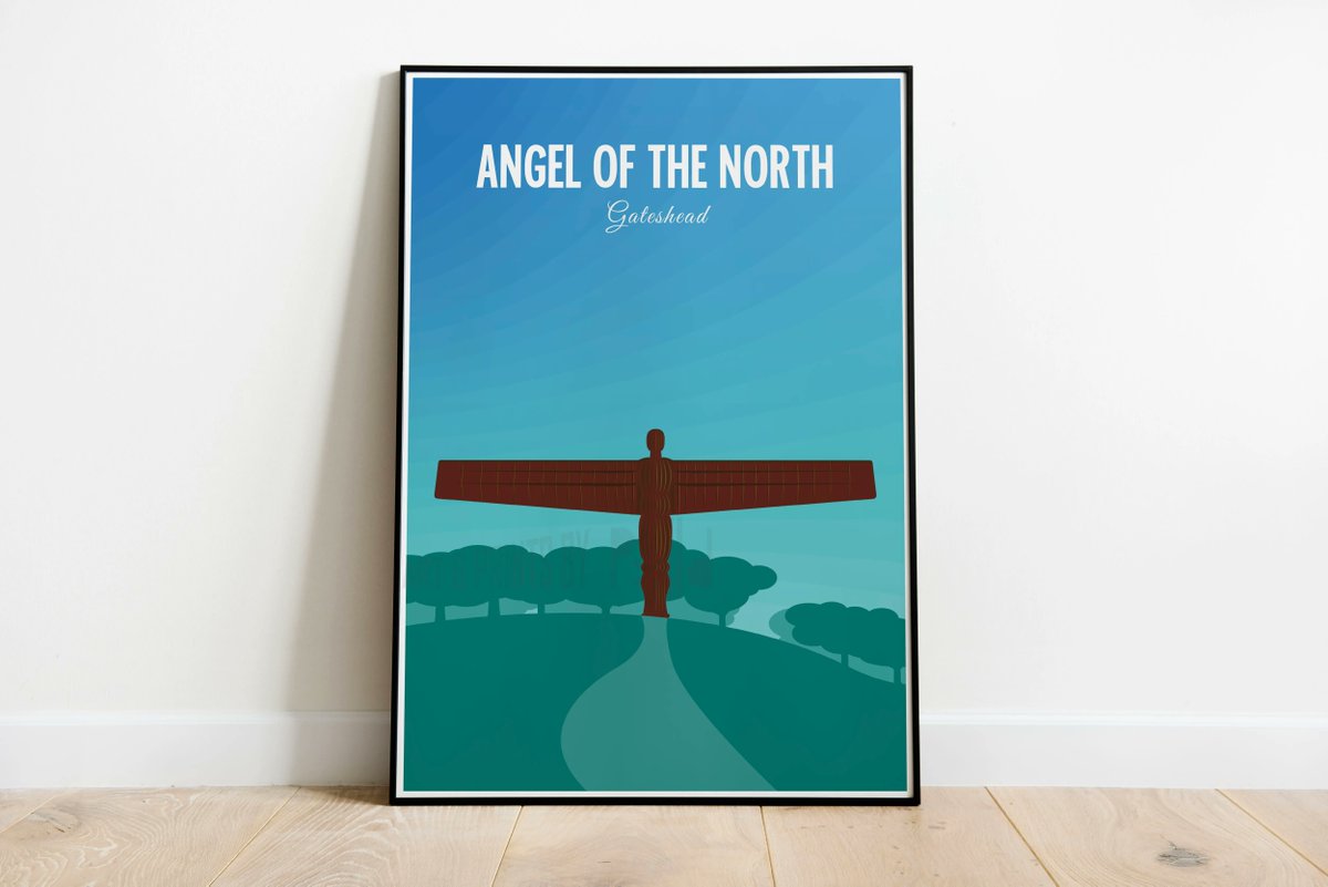 The famous Angel of the North statue in Gateshead, Tyne and Wear. #angelofthenorth #gateshead #newcastlegateshead #tyneandwear #travelprint #travelposter #travelposters #etsyuk #etsyseller #etsyshop #etsyshopuk #etsystore #etsysale #etsyartist #etsyart #etsyartists #etsyartprints