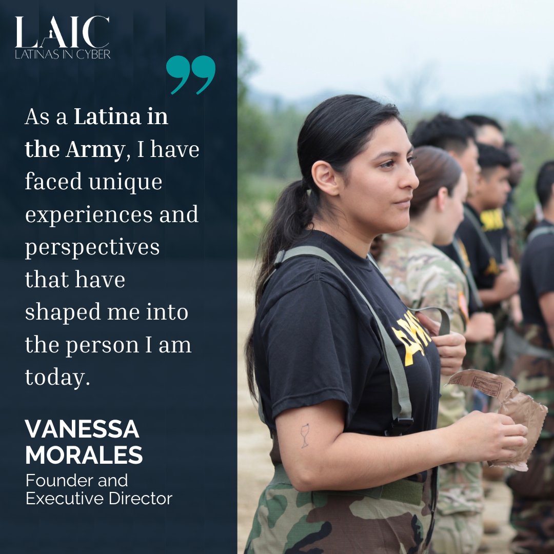 'From the moment I enlisted, I embarked on a remarkable journey filled with challenges, growth, and a deep sense of purpose. 

 I am honored to serve, inspired by those who came before me, and determined to make a difference.'

#LatinasinCyber #LAIC #WomeninCyber #ArmyStrong