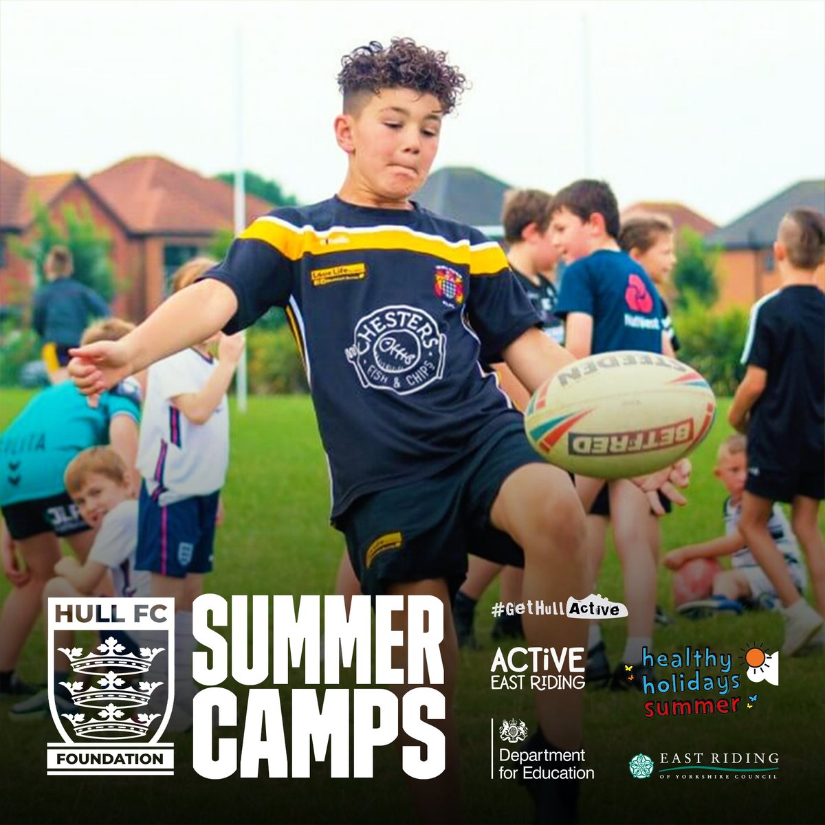 The Hull FC Community Foundation have announced hundreds of hours of free summer camps for young people across the city of Hull and the East Riding who are in receipt of free school meals 🥪 Read 👉 tinyurl.com/2s7an6k7 🤝 @Healthyholshull @GetHullActive
