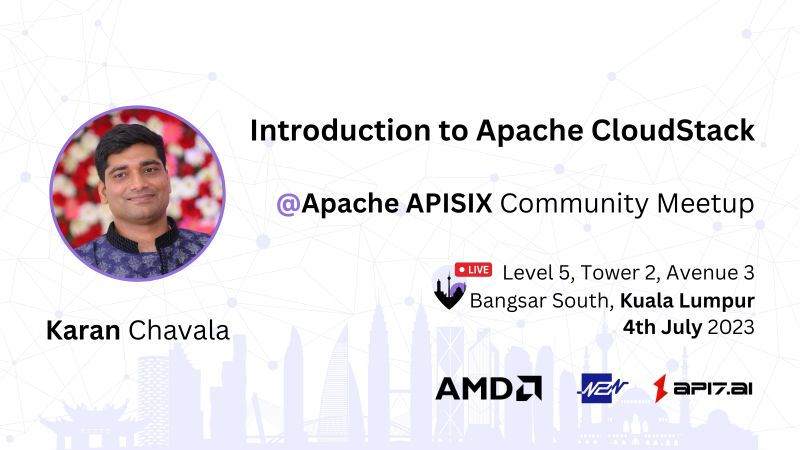 ApacheAPISIX's tweet image. Discover the world of Apache CloudStack with Kiran Chavala at the APISIX Community Meetup Malaysia ☁ 

Register for free: forms.gle/sUmjdBQAMPjDeh…

Check out the schedule for other exciting talks: bit.ly/apisix-meetup-…

#APISIXMeetup #opensource #community