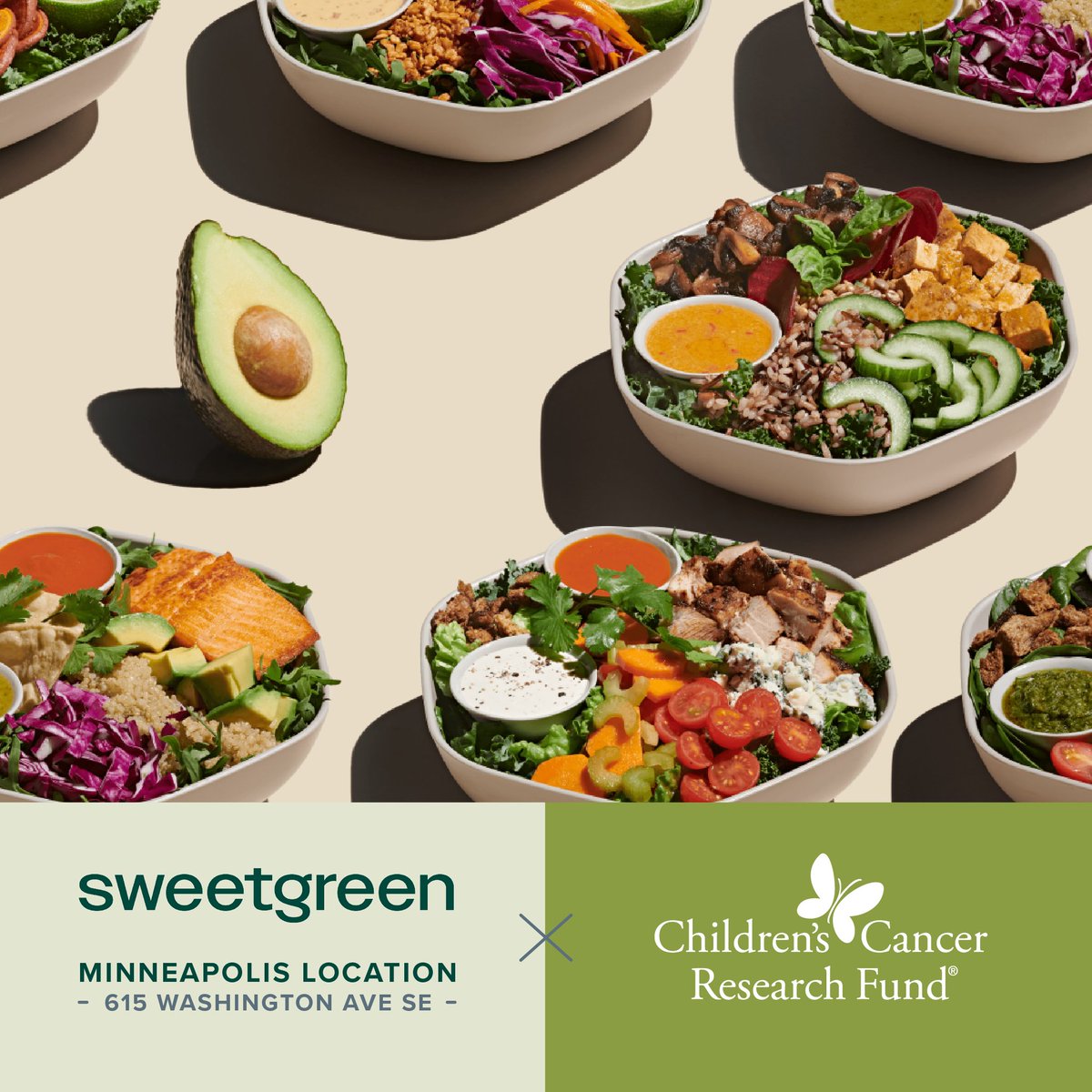 CCRF (@childrenscancer) on Twitter photo Visit <a href="/sweetgreen/">sweetgreen</a> at the University of Minnesota (615 Washington Avenue) today from 3-7 p.m. to help us in the fight against childhood cancer. 20% of proceeds will be donated to CCRF! Visit <a href="/sweetgreen/">sweetgreen</a> at the University of Minnesota (615 Washington Avenue) today from 3-7 p.m. to help us in the fight against childhood cancer. 20% of proceeds will be donated to CCRF!