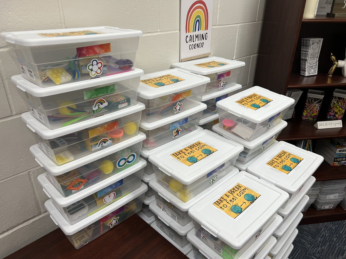 Just finished assembling our calming boxes for the upcoming school year! These colorful, thoughtful kits are packed with tools to help students relax and refocus. Excited to see the positive impact they'll have on our classrooms. 🌈✨ #CalmDownBoxes <a href="/FreedomVolusia/">Freedom Elementary School</a>