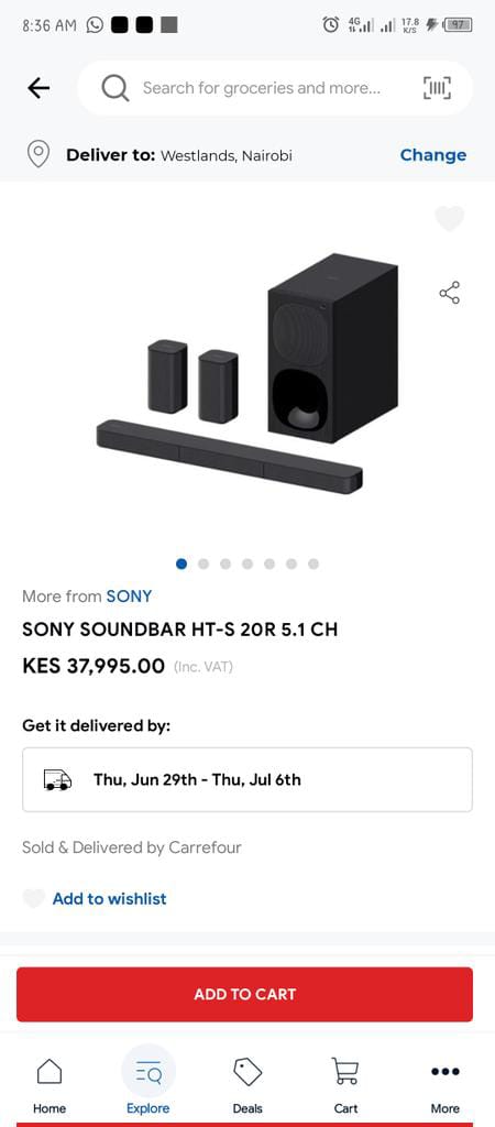 Quality and enjoyable music comes along when you have a quality home theater.Place your order on one on the Carrefour app today 
#CarrefourThurDeals
Carrefour Deals