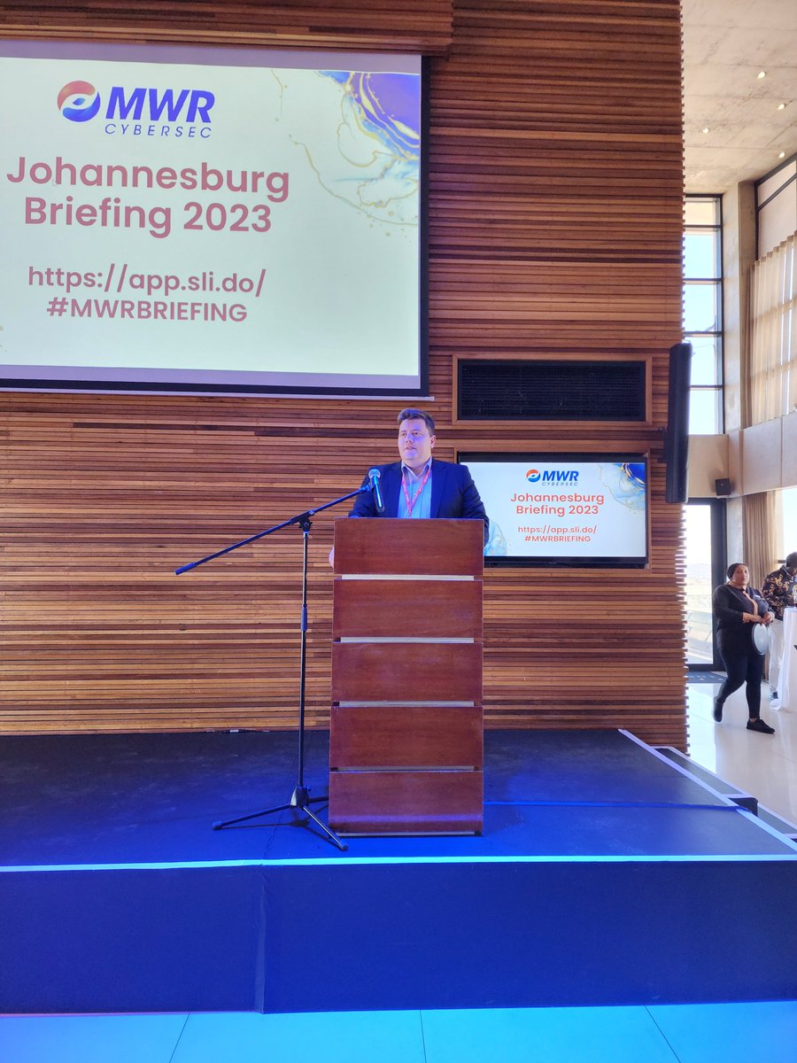 Our event's host, Tinus Green, who is head of our cyber security team, enthusiastically launched the event by providing introductions for each speaker and extending a heartfelt welcome to all our esteemed guests.

#mwrbriefing2023 #clientevent #host #cybersecurity #mwrcybersec