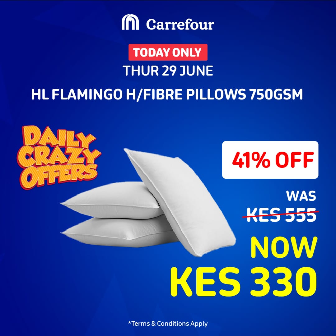 Sleep at top comfort by ordering yourself discounted pillows in the Carrefour app.
#CarrefourThurDeals
Carrefour Deals