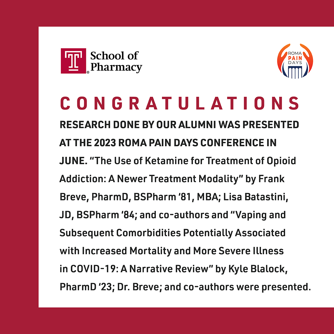 Here's to bringing @templeuniv research around the globe. #templemade #pharmacyschool #pharmacists #drugresearch #pharma #research #pharmacy #pharmacystudent #pain #painmanagement