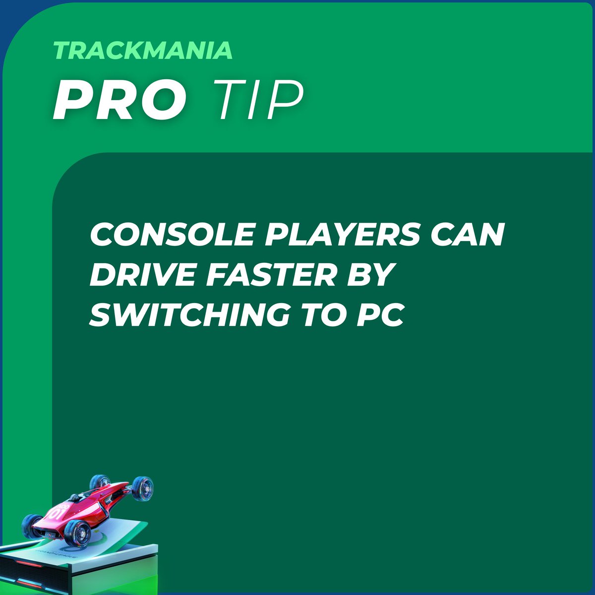 TMProTips's tweet image. Tip for console players! 🏎️

Follow for more professional Trackmania tips to improve your driving skills and get easy author times!

#trackmania #skill #racing #game #videogame #gamer #gaming  #playstation #xbox