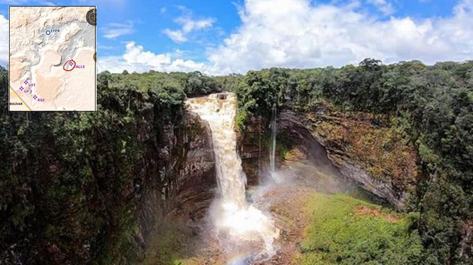 #29Jun Lo que se cree que es una cascada de 213 metros supuestamente desconocida en el Esequibo, realmente se llama 'Attabaru', cercana a Paruima. #MiMapa