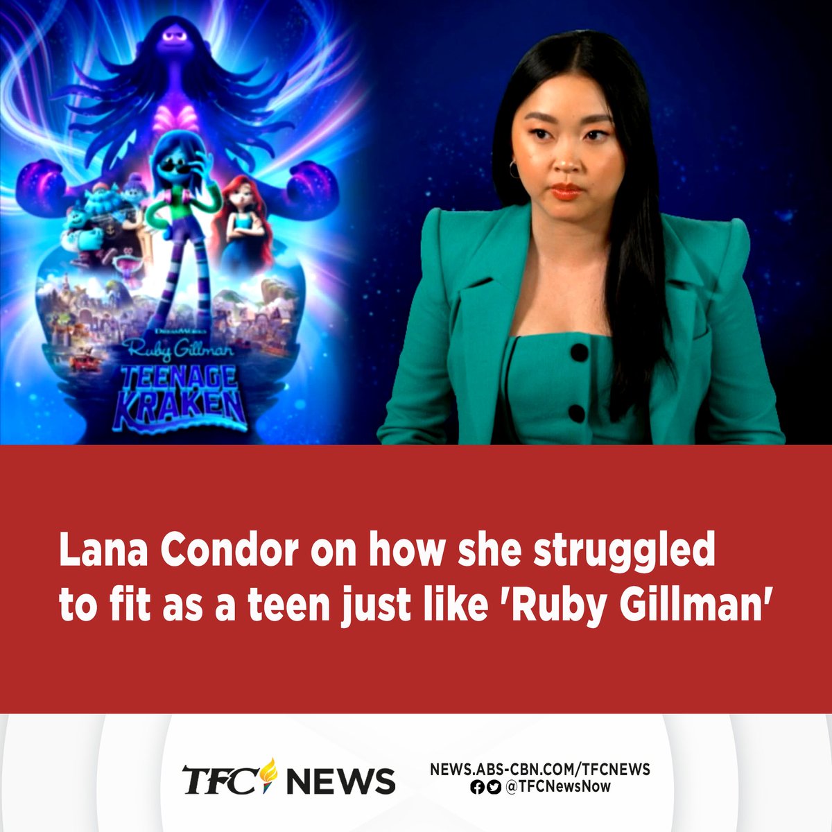 A different adventure is hidden under the sea in the new animated film 'Ruby Gillman, Teenage Kraken.' Its star Lana Condor talks to ABS-CBN's Hollywood Correspondent @YongChavezLA on dealing with insecurity that made her relate to her character. WATCH: youtu.be/6GLQHW--O9A