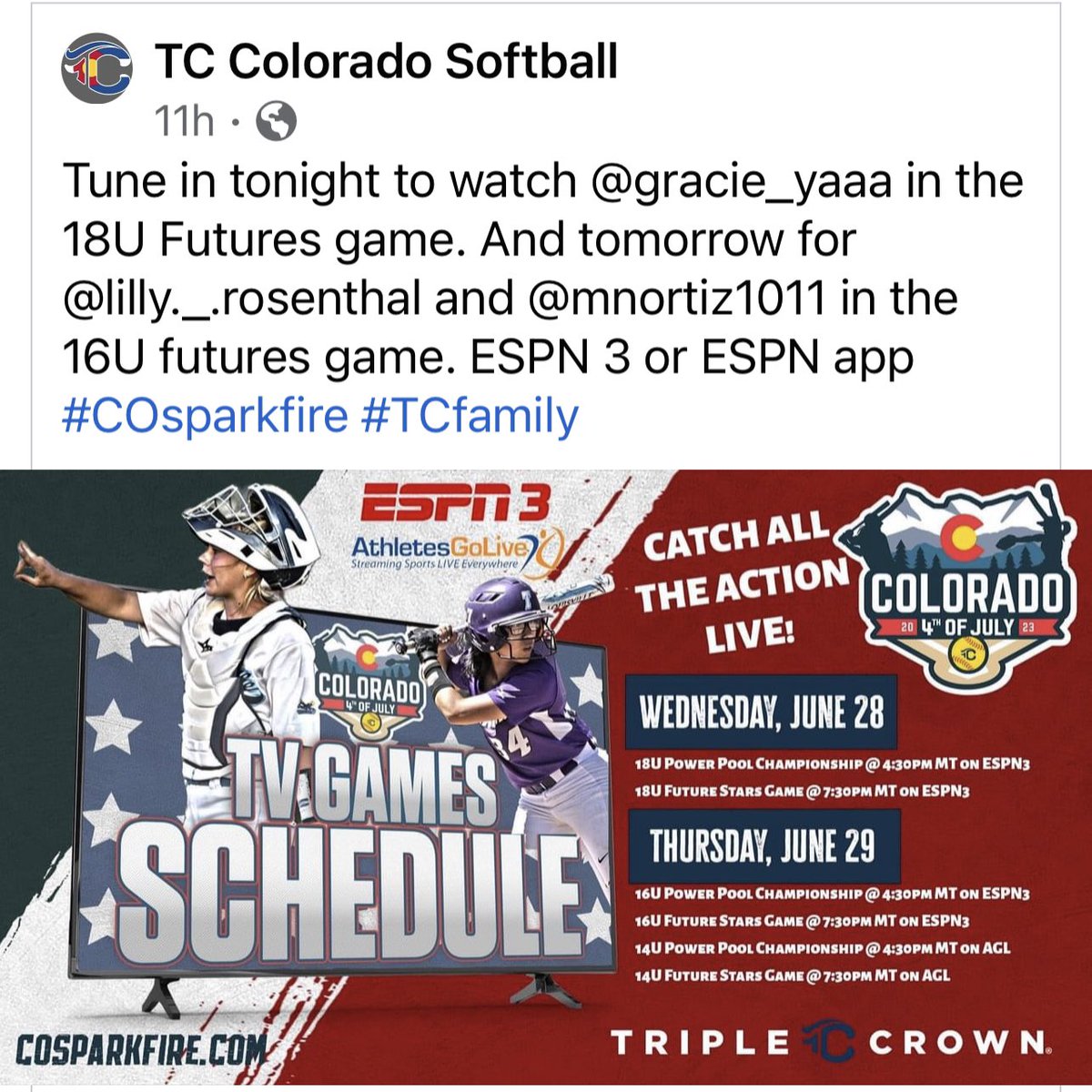 RooseveltSftbal's tweet photo. 👀👀👀👀  Way to go @rosenthal2025 !! Go out and have some fun!!! Amazing!! #RHSPR1DE #futurestarsgame https://t.co/Z0bDhiQg34