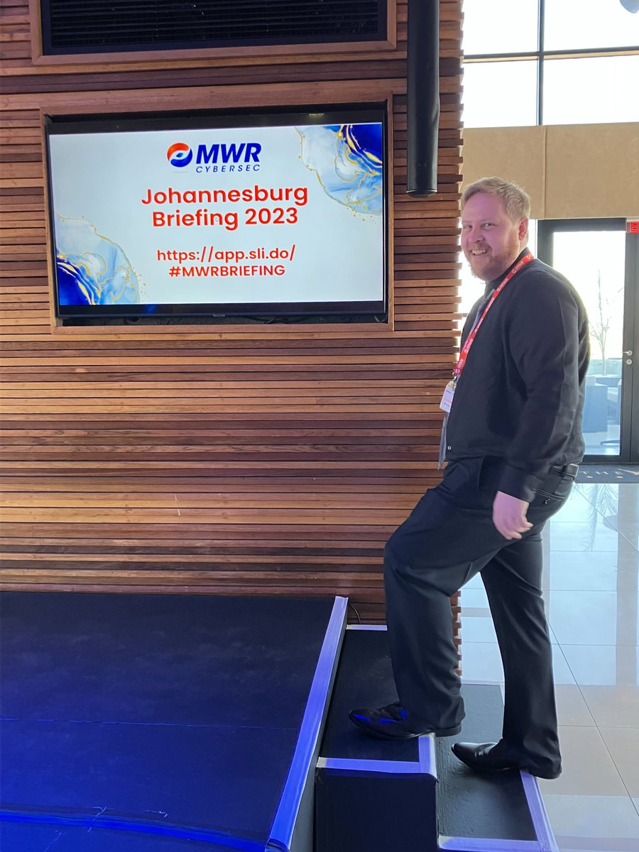 Our first speaker, Connor du Plooy, the service lead for mobile security, is preparing to take the stage and deliver a captivating presentation on "The forgotten attack surface of mobile devices". 

#mwrbriefing2023 #clientevent #mobilesecurity #cybersecurity #mwrcybersec