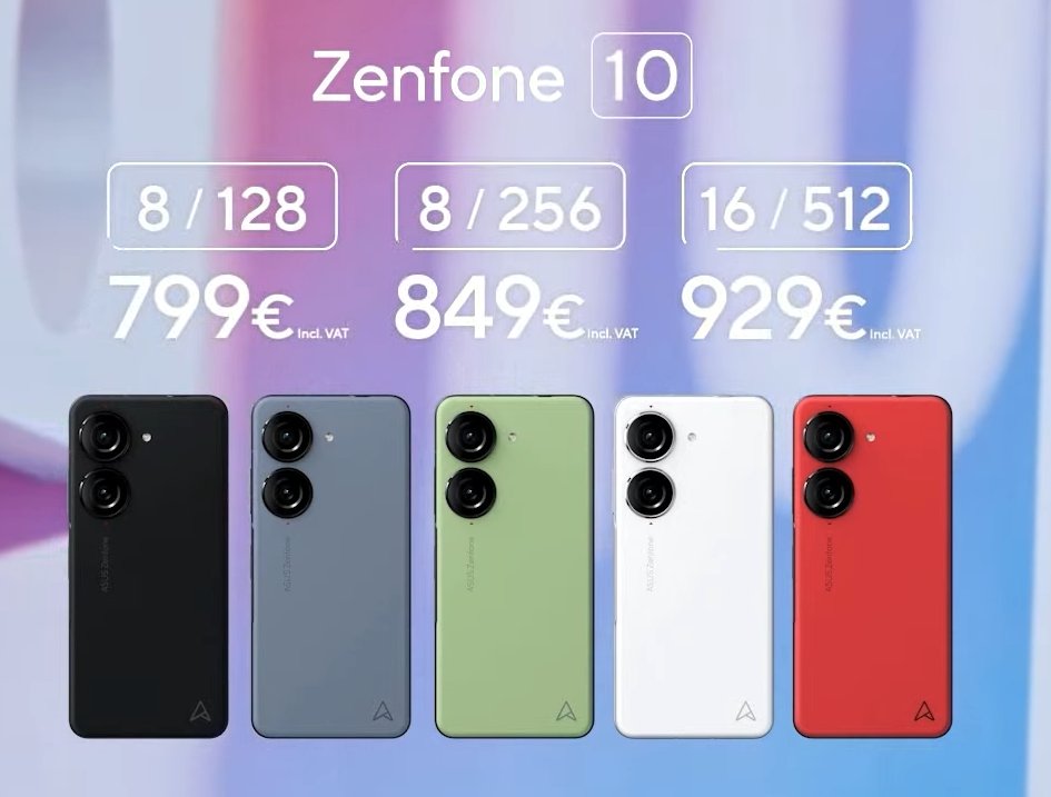 ＼Zenfone 10 海外発表🥳／
✅5.9インチ(有機EL)×144Hz
✅Snapdragon 8 Gen 2
✅メモリ:8GB / 16GB
✅ストレージ容量:128GB / 256GB / 512GB
✅デュアルカメラ（5,000万画素 広角+1,300万画素 超広角）
→広角に6軸ハイブリッドジンバルスタビライザー2.0
✅4,300mAh / 重さ 172g / 30W急速充電…