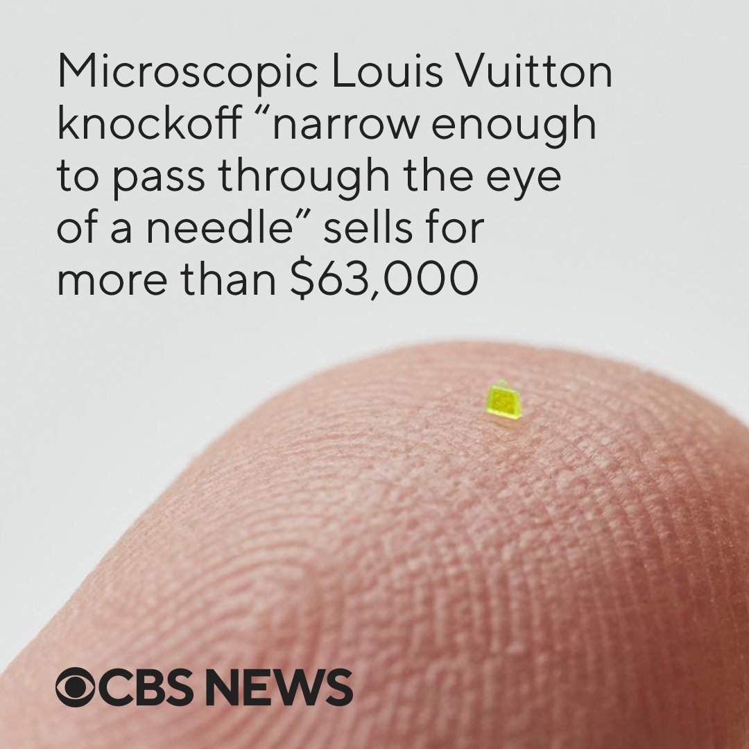 CBS News on X: Need something to carry a tiny grain, tear or maybe even  your last care? Look no further than MSCHF's fluorescent microscopic handbag  – complete with Louis Vuitton's signature