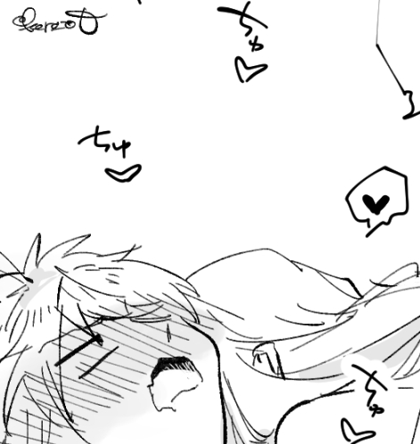 にゃんひめ 髪邪魔だから持っててと言われて素直に従ったら結果的に両手を塞がれることになってしまった南泉 (全体→  )
