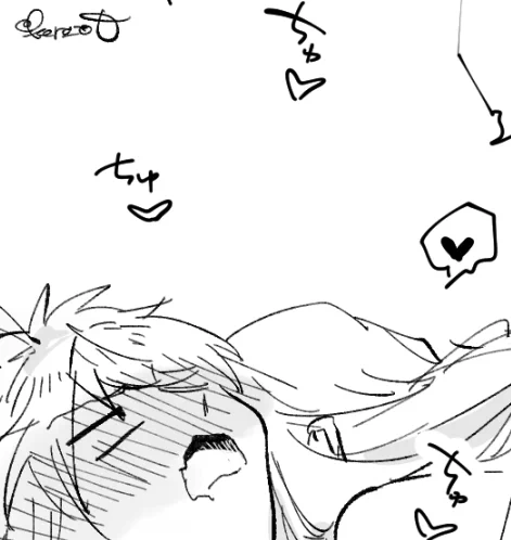 にゃんひめ 髪邪魔だから持っててと言われて素直に従ったら結果的に両手を塞がれることになってしまった南泉 (全体→  )