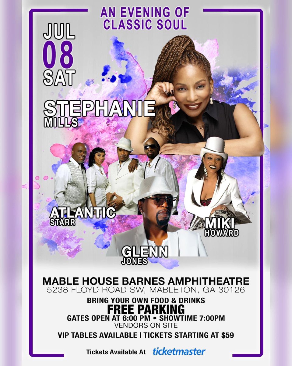 PrettyMill1's tweet photo. July 8th #Atlanta I am coming your way.  Thank y’all for so much love supporting R&amp;B.  Another sold out show💜💜💜.  In the words of @djkhaled #GodDid #StephanieMillsTour #ThePeoplesChamp https://t.co/91FHhyC8F4