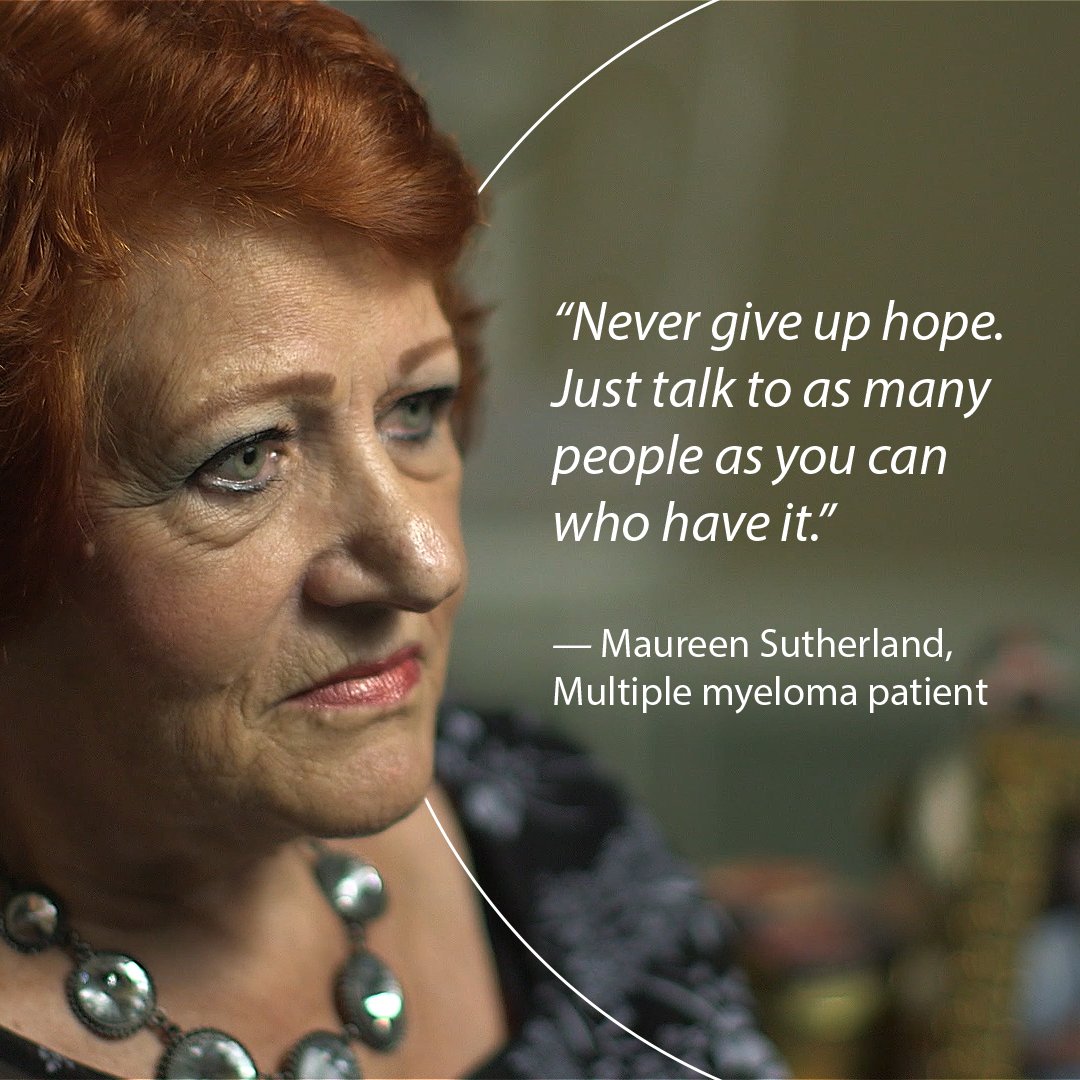 AmgenCanadaGM's tweet photo. Multiple myeloma can be difficult to live with. See more of Maureen's story — and find out how she learned to live with hope. 
https://t.co/ZH40xYmYR1 https://t.co/WlehbfmxLf