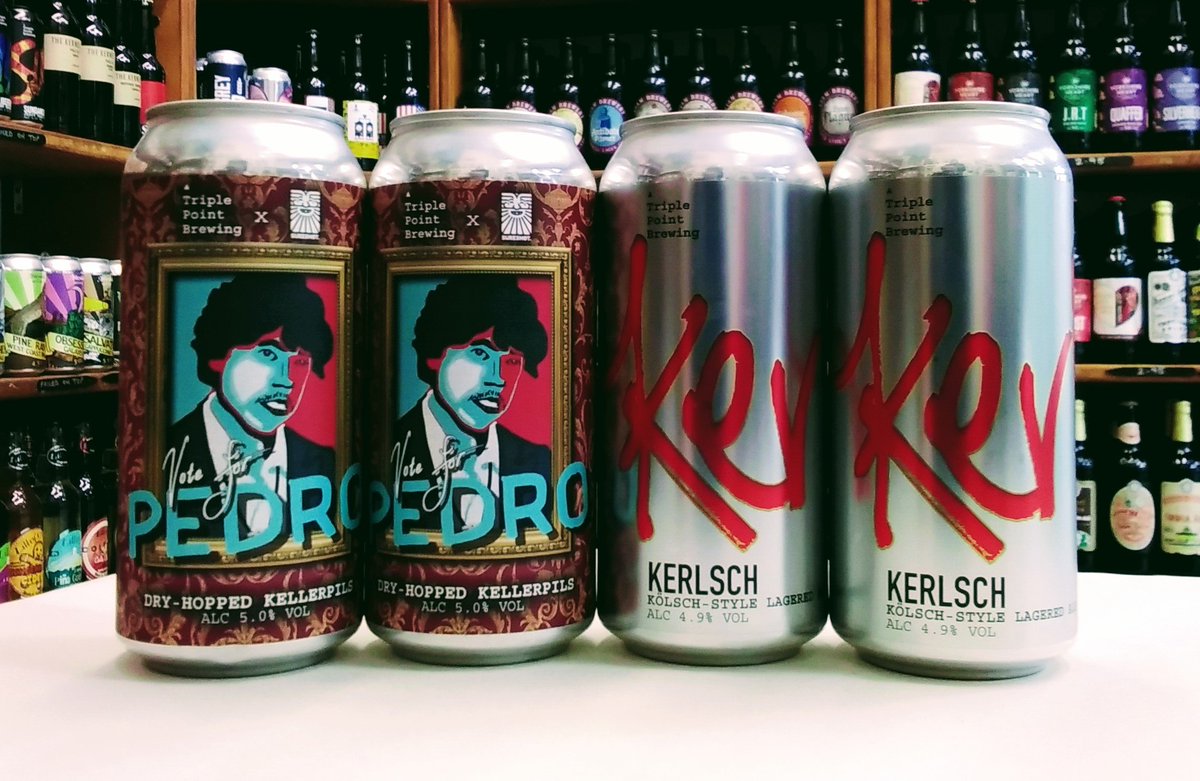BeerCentralLtd's tweet photo. These two Triple Point beauties take us to an impressive 32 Gluten Free beers in stock at the moment!
1️⃣ Vote for Pedro - 5% Dry Hopped Kellerpils collab with Sureshot
2️⃣ Kerlsch - 4.9% Kolsch Lager
(440ml £4.50 each, perfect for Summer!)
#gfbeer #gfsheff #glutenfree https://t.co/4mXWh1cdQB