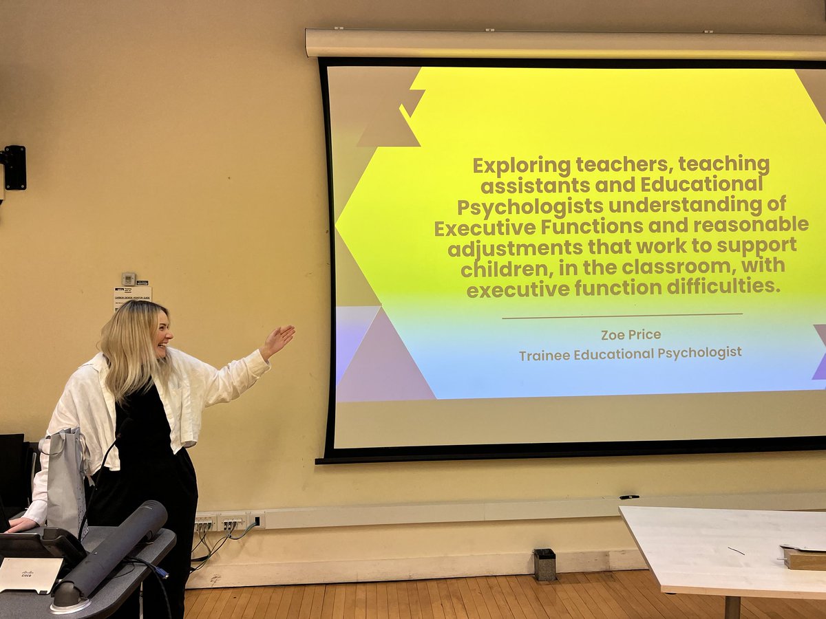 Prof Vivian Hill 💙 (@vivianedpsych) on Twitter photo Zoe Price from IOE DEdPsy presents her fascinating study of Executive Functions and classroom adjustments. #TwitterEPs <a href="/IOE_London/">UCL Institute of Education</a> <a href="/ioe_DEdPsy/">UCL IOE Doctorate in Educational Psychology</a> <a href="/UCL_IOE_PHD/">UCL IOE Psychology and Human Development</a> Zoe Price from IOE DEdPsy presents her fascinating study of Executive Functions and classroom adjustments. #TwitterEPs <a href="/IOE_London/">UCL Institute of Education</a> <a href="/ioe_DEdPsy/">UCL IOE Doctorate in Educational Psychology</a> <a href="/UCL_IOE_PHD/">UCL IOE Psychology and Human Development</a>
