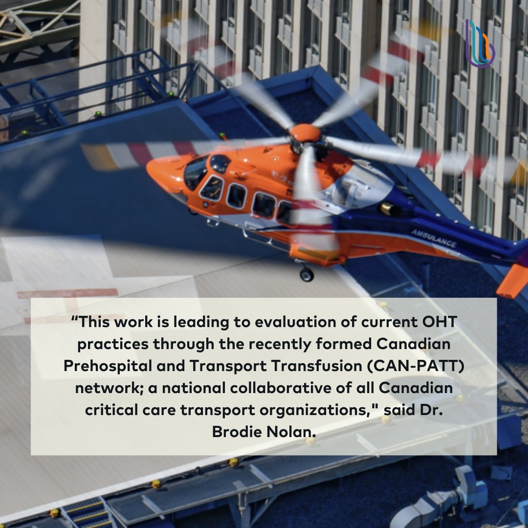 Out-of-hospital blood transfusion (OHT) is becoming increasingly common for trauma patients. In a new study, @brodie_nolan and @JVopelius use expert opinion and experience to create protocols to make OHT as safe/effective as possible. #UnityHealthResearch cmajopen.ca/content/11/3/E…