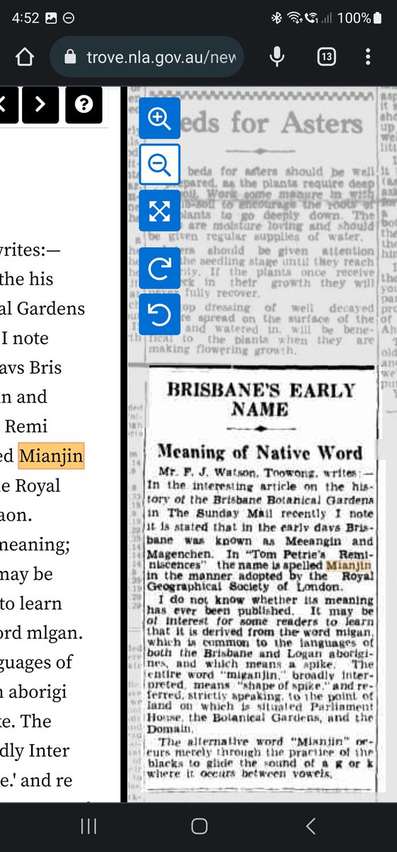 Murray_White's tweet photo. @SkyNewsAust History Lesson - The Turrbal placename is actually spelt "Miganjin", meaning - shape of a spike.  It refers to the shape of the land of the Gardens Point reach of the Brisbane River. The placename is roughly where the old botanical gardens, QUT and parliament house are. https://t.co/D8Bi33ekSj