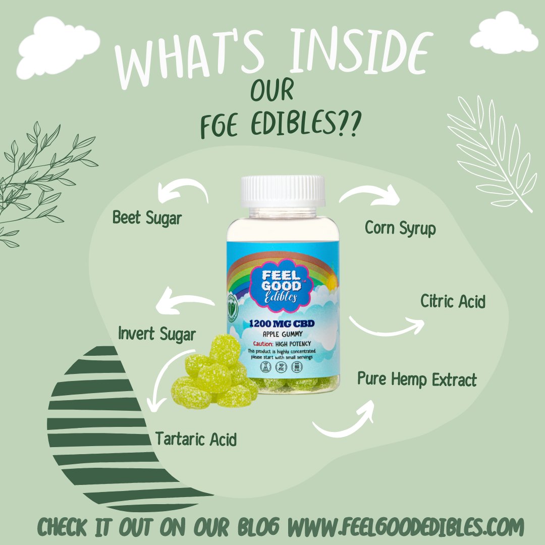 Check out our blog to see what ingredients are inside our FGE gummies. 🌈☁️feelgoodedibles.com/what-ingredien…         #FeelGood #gummy #vegan