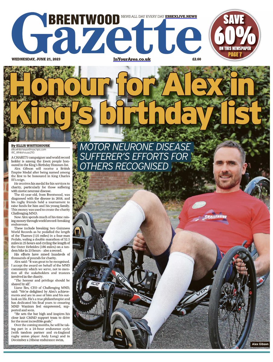 Challenging MND (@challengingmnd) on Twitter photo A great piece continuing to raise awareness of #MND ๐๐ผ
#brentwood #essex <a href="/BrentwoodGazet1/">Brentwood Gazette Community</a>
essexlive.news/news/essex-newโฆ A great piece continuing to raise awareness of #MND ๐๐ผ
#brentwood #essex <a href="/BrentwoodGazet1/">Brentwood Gazette Community</a>
essexlive.news/news/essex-newโฆ