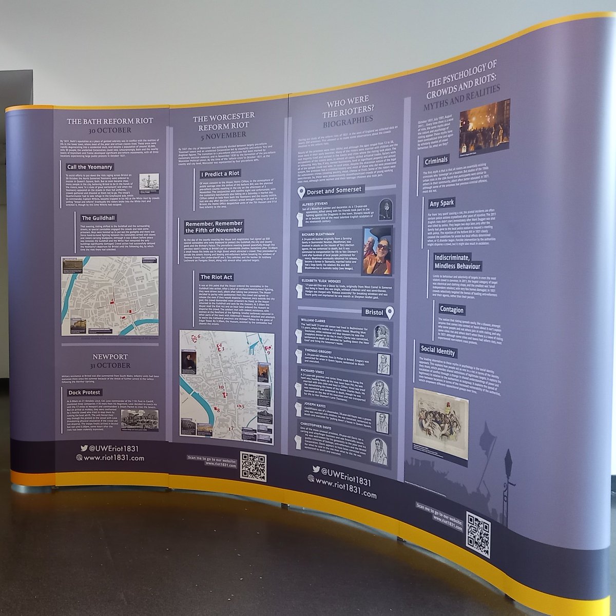 Keynsham Library is hosting #riot1831 exhibition this July. The display shows the political context to the rioting, as well as considering the nature of the mass public disorders in Bristol, Bath and Worcester in autumn 1831.
More information riot1831.com