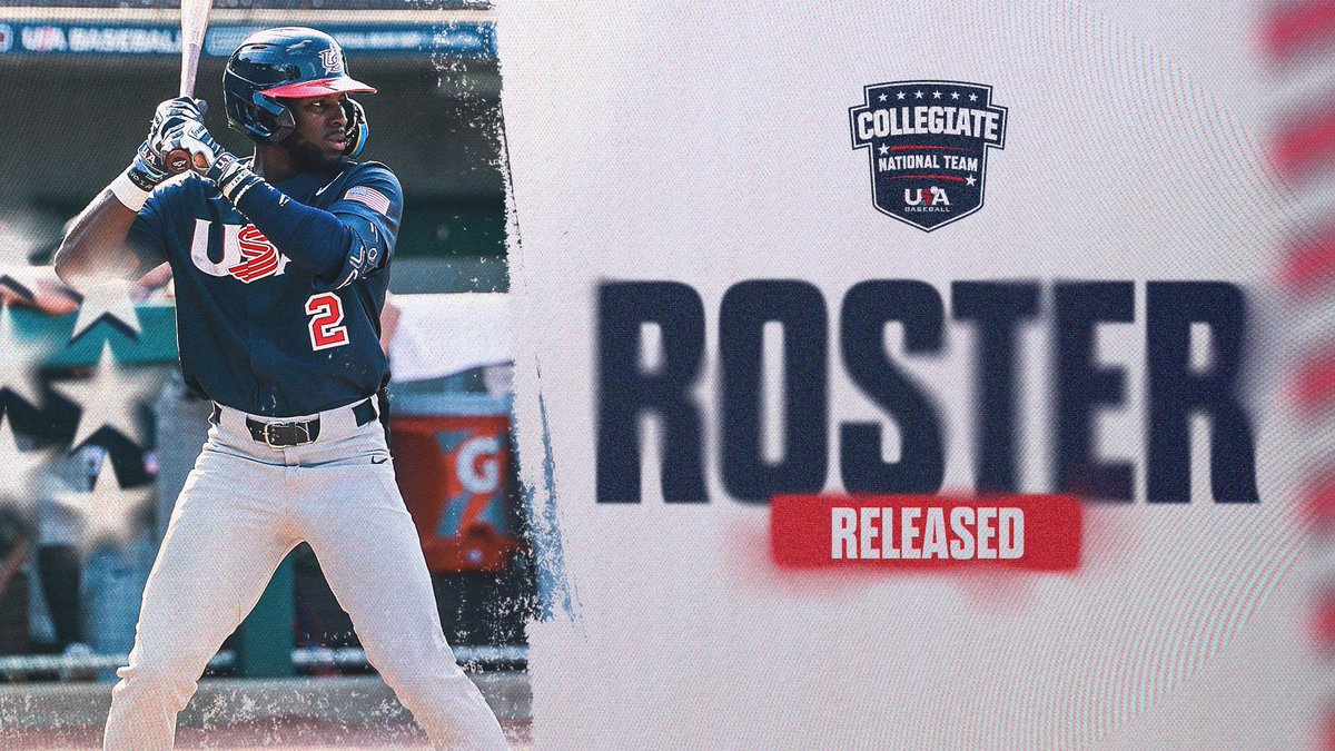 USABaseballCNT's tweet image. ROSTER RELEASED 🔥

The 31-man Collegiate National Team roster will represent Team USA in a pair of five-game series with Chinese Taipei and Japan from June 30-July 12 at various venues across the Carolinas.

#ForGlory🇺🇸

➡️ bit.ly/CNT23-Roster