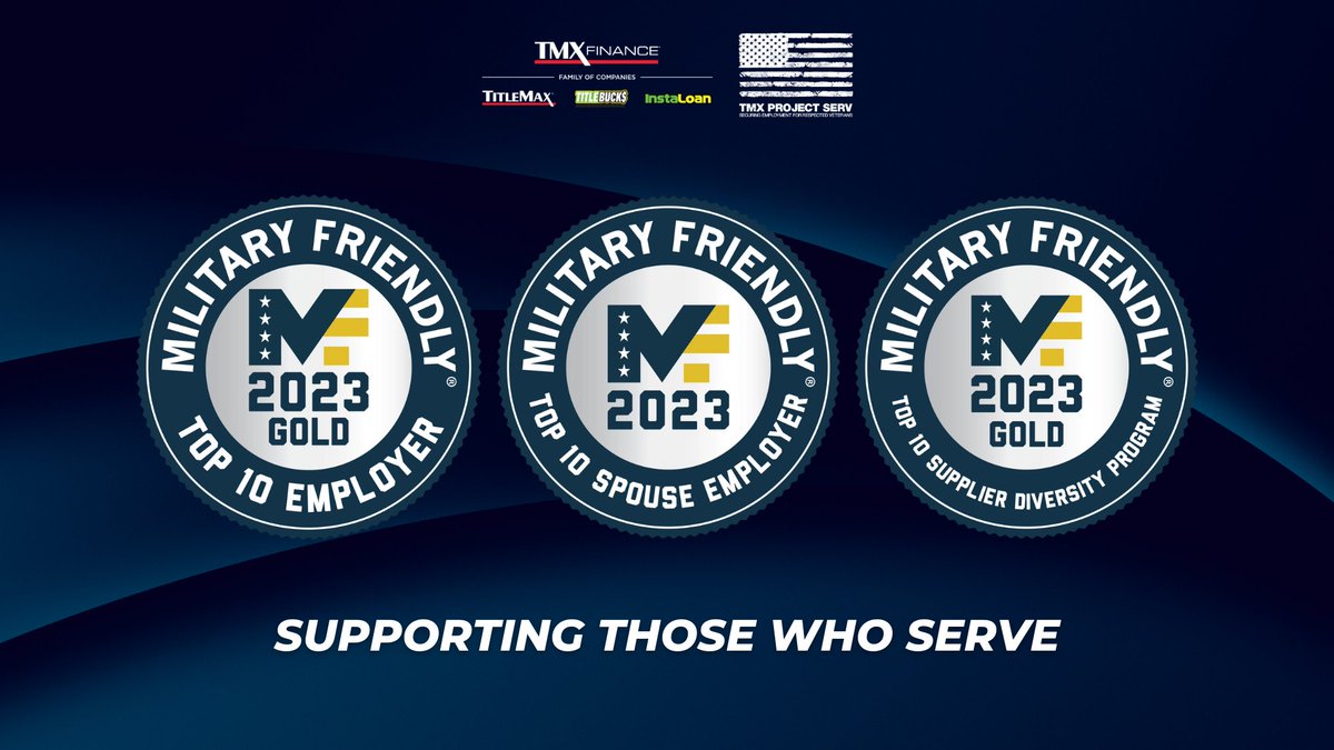 TMXCompanies's tweet photo. We're proud to have an exceptionally strong hiring program, #TMXProjectSERV, &amp; meaningful careers for transitioning service members, veterans, &amp; their spouses. @Mil_Friendly ranks us 9th as a Top Ten Gold Employer, 9th as a Spouse Employer, &amp; 10th as a Diversity Program Supplier. https://t.co/watybIbyti