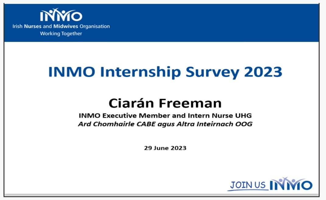 Ciarán from Cabra 🇵🇸 (@ciaranfromcabra) on Twitter photo It was a pleasure to present the results of the <a href="/INMO_IRL/">Irish Nurses & Midwives Organisation</a>'s survey at today's Sláintecare nursing Festival in DCU.
Great to talk to everyone, particularly on the plans of Irish nursing & midwifery Interns when we graduate & register next year.
(Forgot to get a photo earlier 😅) It was a pleasure to present the results of the <a href="/INMO_IRL/">Irish Nurses & Midwives Organisation</a>'s survey at today's Sláintecare nursing Festival in DCU.
Great to talk to everyone, particularly on the plans of Irish nursing & midwifery Interns when we graduate & register next year.
(Forgot to get a photo earlier 😅)