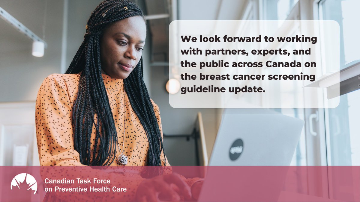 Wanted: patient partners to sit on the breast cancer guideline working group for 2023/2024! Women with or without lived experience of #breastcancer. Timelines are short! 👥 🫱🏼‍🫲🏿 

Please apply now.  ow.ly/S71z50P0KE3 

<a href="/cancersociety/">Canadian Cancer Society</a> <a href="/blackdocscanada/">Black Physicians of Canada</a> @IPACIndigenous