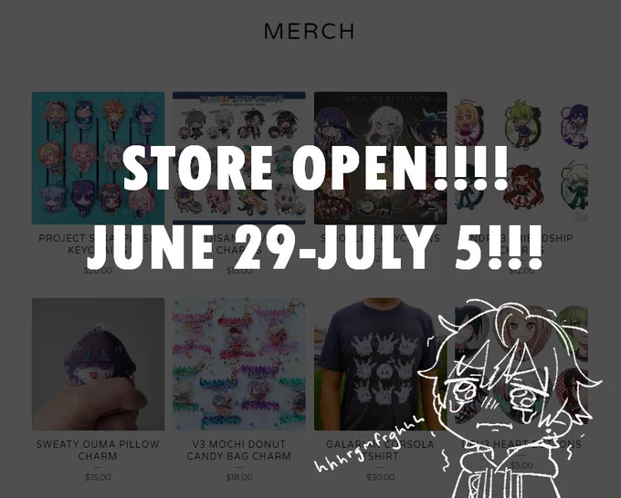 (rt) my st0res finally open!!!! i got the prsk squishies up as well as my new niji charms and some old stuff!! im running a little low on old stock so feel free to check it out too if youre interested!! :"33 (link is in reply vvv)