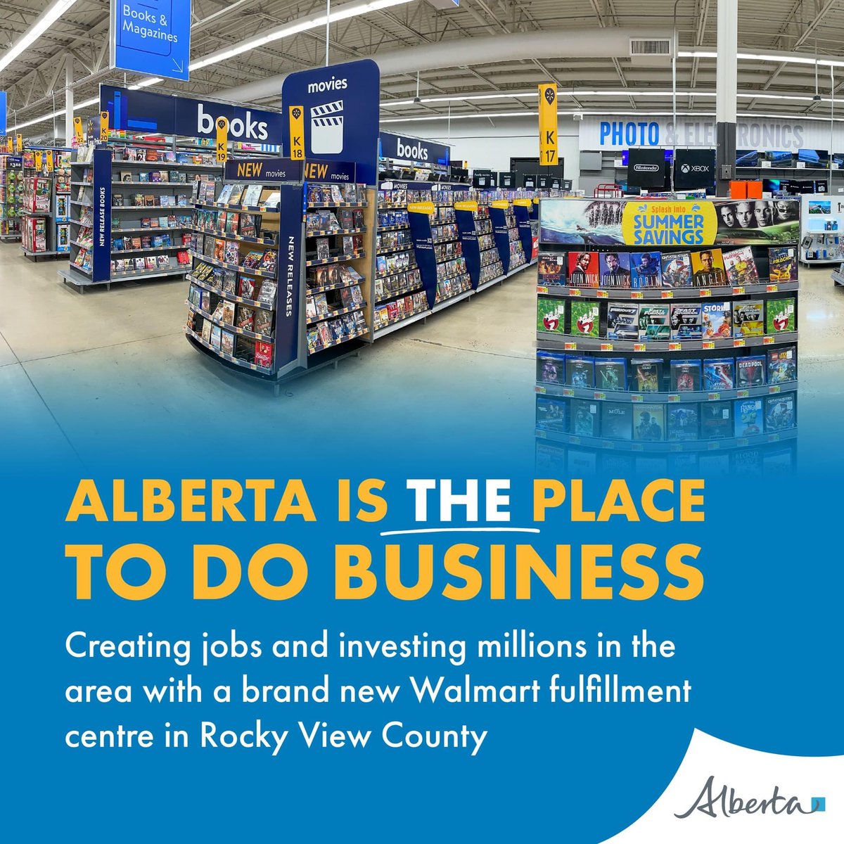 MattJonesYYC's tweet photo. Walmart Canada just opened a brand new fulfillment centre in Rocky View County!
Thanks to this $118 million investment from Walmart, more families in Rocky View County and Calgary can count on regular paycheques, and the community will benefit from more economic activity. https://t.co/IgNcPfJYXm