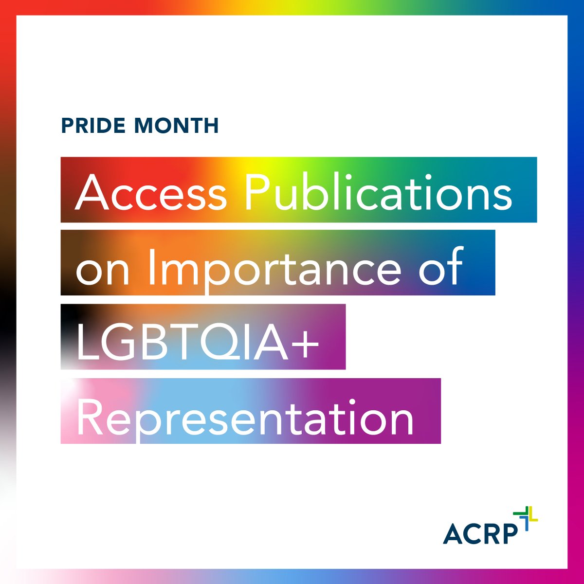 ACRP has curated recent research findings and perspectives on the importance of representation of the LGBTQIA+ community in a variety of clinical settings > bit.ly/3paWOHt

#PrideMonth #LGBTQIA #GenderIdentity #GenderData #AccessToHealthcare #LGBTQIAInclusion