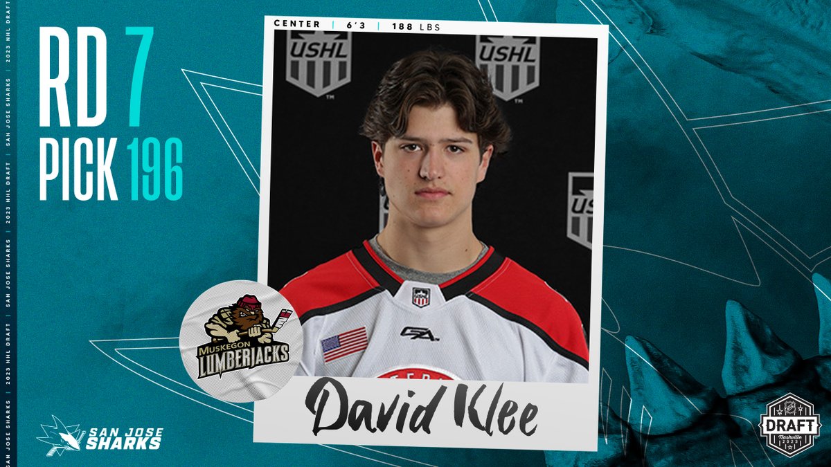 The #SJSharks select David Klee with the 196th overall pick in the #NHLDraft 🦈