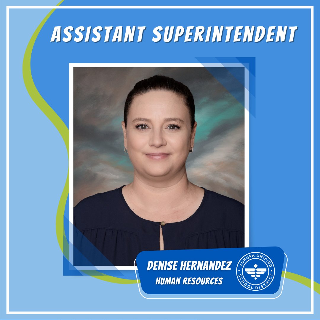 JurupaUSD's tweet photo. 🎉 Please join us in celebrating our new Assistant Superintendent of Human Resources, Denise Hernandez! 🤝 Ms. Hernandez was previously Director of Human Resources. #jusd #jusdshares #jusdvision #newadministrator https://t.co/cp83PD0DBF