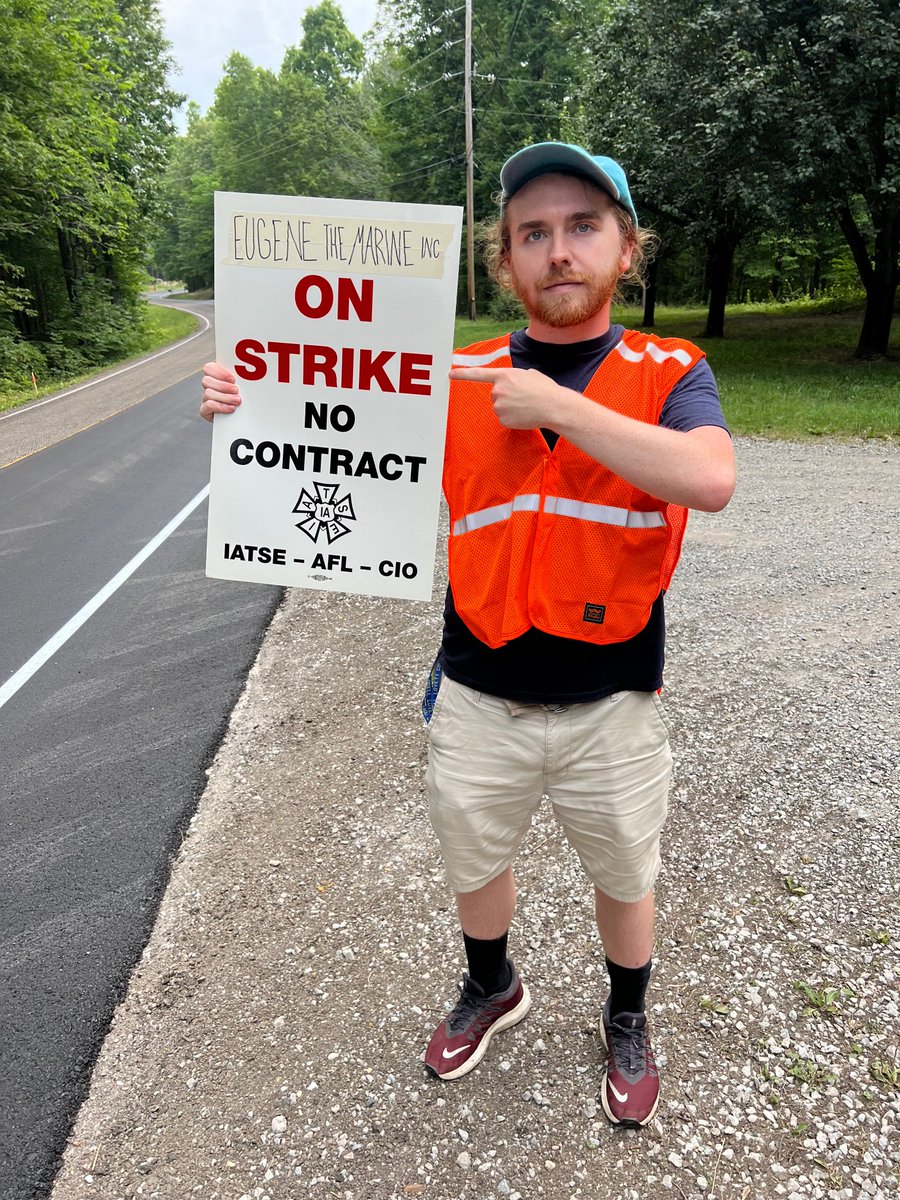 Motion picture locals in Tennessee are maintaining the line at the NEW filming location for the feature film Eugene the Marine. After refusing to sign a contract for the crew in NJ, production ran to Franklin, TN where we happily made our presence known! 🪧