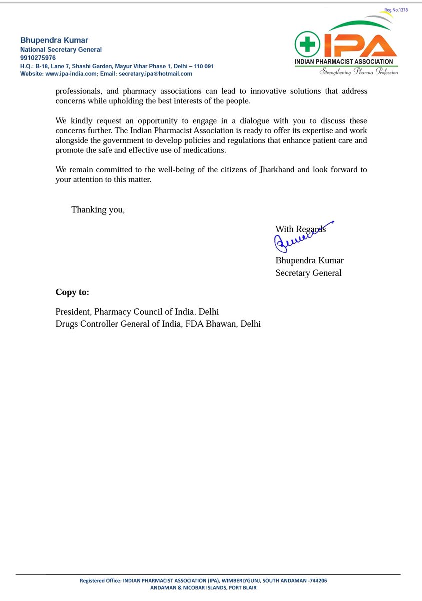 Running Pharmacy/Medical without Pharmacists is illegal as per Pharmacy Act, Drugs and Cosmetic Act.

<a href="/HemantSorenJMM/">Hemant Soren</a> <a href="/DrMontuPatel/">Dr Montukumar Patel</a> <a href="/CDSCO_INDIA_INF/">CDSCO_INDIA_INFO</a> <a href="/ABHAYKUMAR_23/">ABHAY KUMAR 🇮🇳</a> 
<a href="/MoHFW_INDIA/">Ministry of Health</a> 
<a href="/mansukhmandviya/">Dr Mansukh Mandaviya</a>