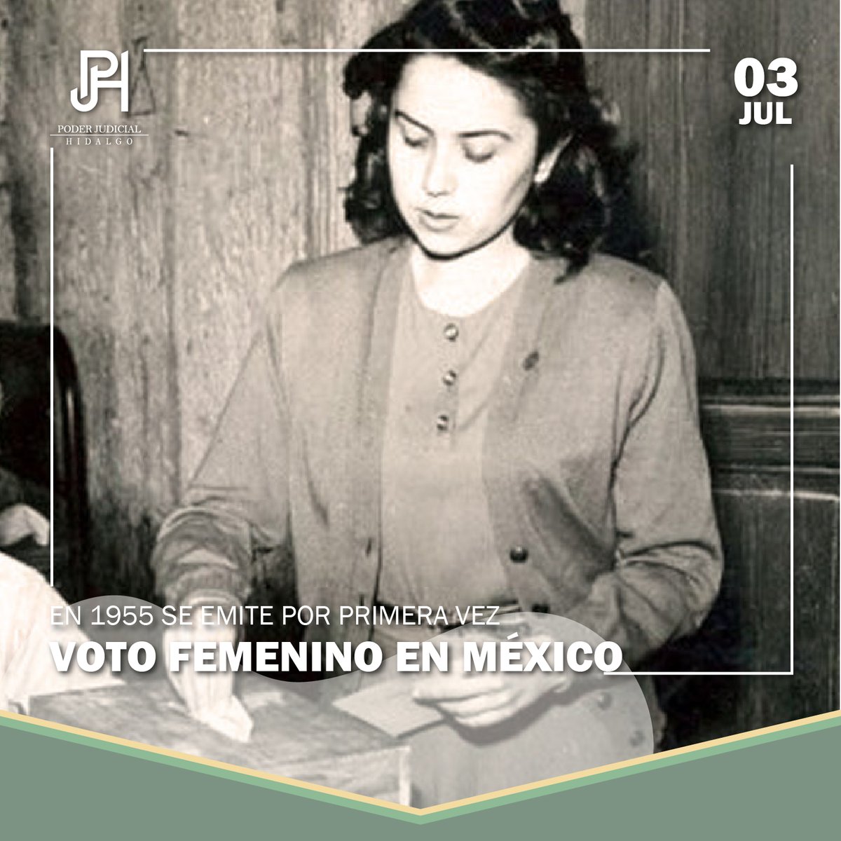 PJEHidalgo's tweet photo. #Efemérides | Hace 68 años las #mujeres emitieron por primera vez su voto en México, hecho que implicaba uno de los mayores reconocimientos a sus derechos. https://t.co/ML4PV5T2OZ