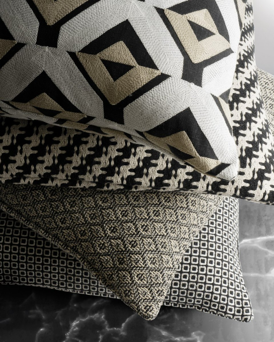 WemyssFabrics's tweet photo. It's all about pattern with Pancha 🤍🖤Love geometric shapes? Then Pancha is for you! With 24 striking designs in contrasting colours, you can create a modern &amp; stylish home by mixing &amp; matching this classic collection 🏡 #draperyfabrics #upholsteryfabric #wemyssfabrics https://t.co/CXwhKKDpCc