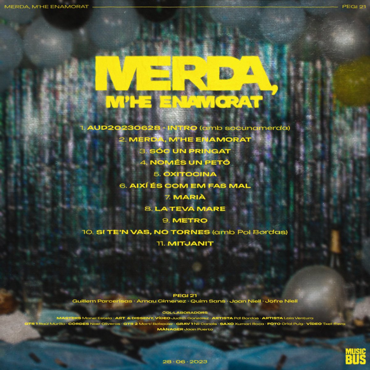 Merda, m'he enamorat ❤️‍🩹 ja es pot escoltar a tot arreu 🤟🏻

Primer disc que surt després de molta feina ✨🎸

Gràcies a tota la gent que ho ha fet possible i a vosaltres per la rebuda 🫶🏻🫶🏻🫶🏻

Uaaah! És una pel·li 🚬